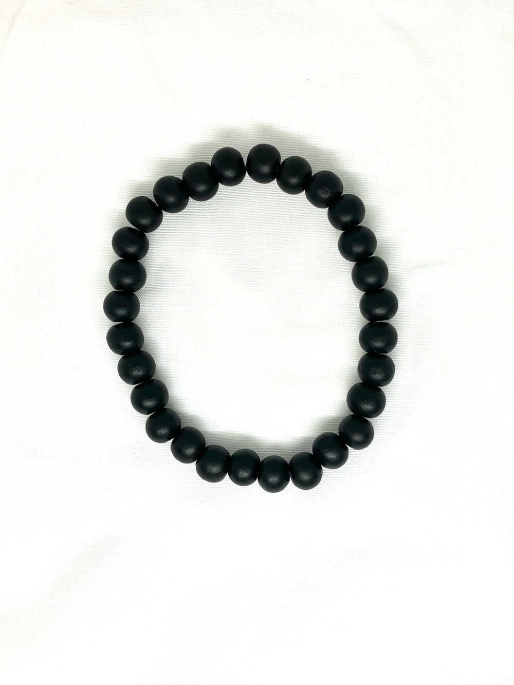 Matte Black Beaded Stretch Bracelet